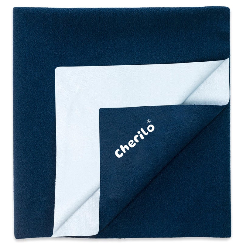 Cherilo Cherilo Quick Dry Waterproof Protector Baby Dry Sheets, Small (50cm X 70cm)| Navy Blue, Pack of 1 - Image 1