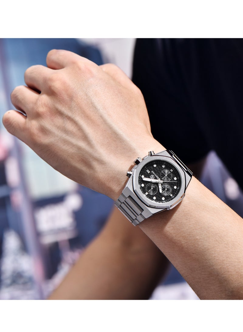 BENYAR Mens Watches Multifunction Chronograph Date Quartz Watch for Men Stainless Steel Band Wrist Watch Gift for Men Casual Business - Image 2
