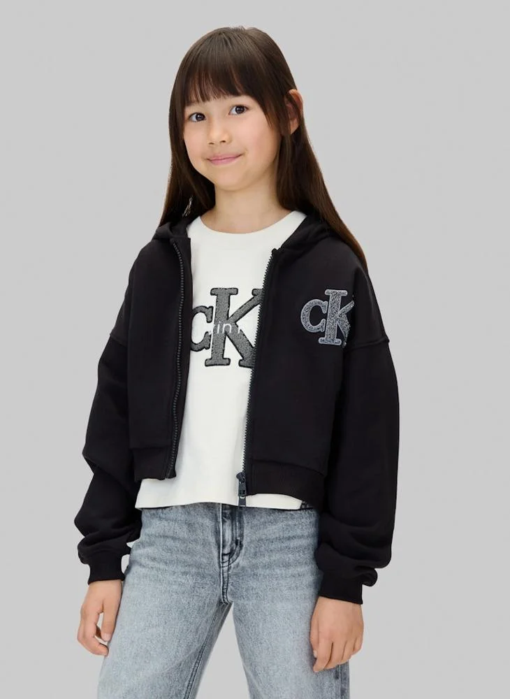 كالفن كلاين جينز Youth Logo Zip Through Hoodie