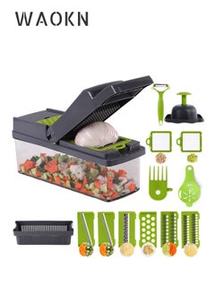 14 In 1 Vegetable Chopper Adjustable Multifunctional Food Chopper with Container Onion Carrot Salad Chopper