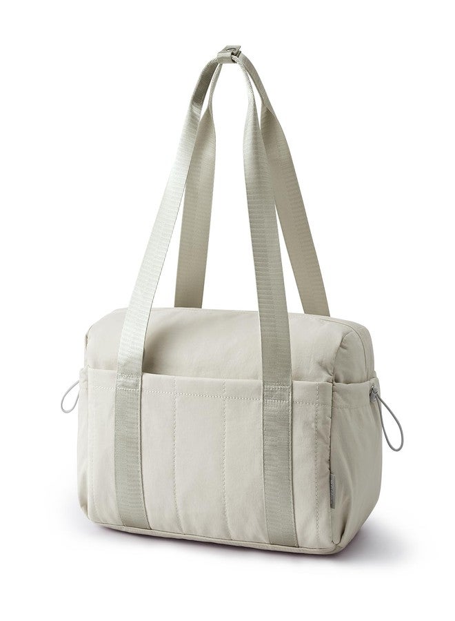 جي4فري حقيبة رياضية صغيرة من G4Free للنساء، مقاس 14 بوصة، حقيبة رياضية صغيرة مع جيب مخصص للملابس المبللة، حقيبة لطيفة للسفر والرياضة والتمارين (بيج) - Image 1