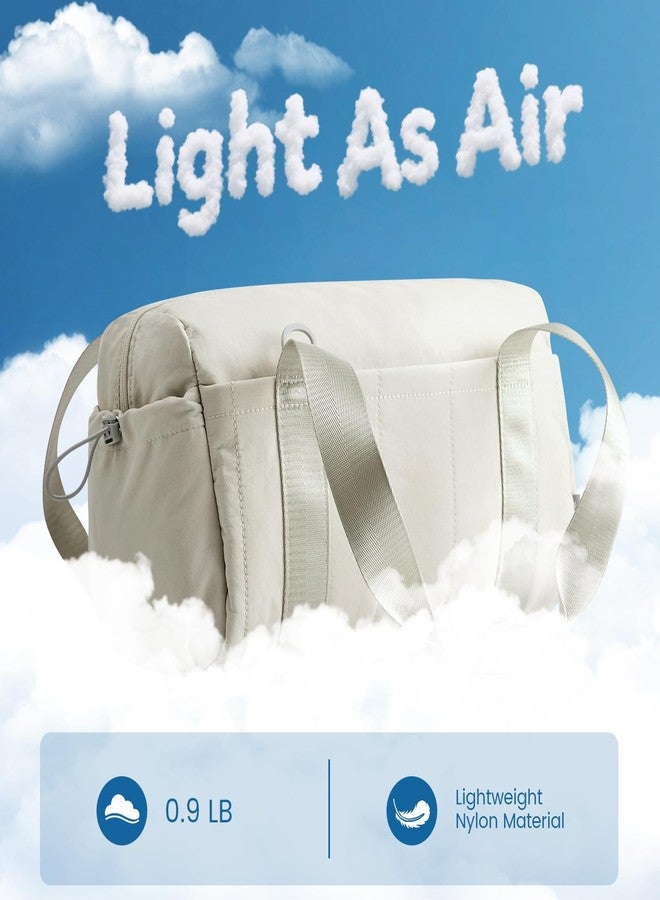 جي4فري حقيبة رياضية صغيرة من G4Free للنساء، مقاس 14 بوصة، حقيبة رياضية صغيرة مع جيب مخصص للملابس المبللة، حقيبة لطيفة للسفر والرياضة والتمارين (بيج) - Image 3