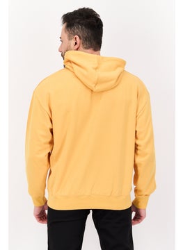 Wrangler Men Hoodie Long Sleeve Graphic Printed Sweatshirt, Yellow  - Image 3