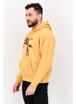 Wrangler Men Hoodie Long Sleeve Graphic Printed Sweatshirt, Yellow  - Image 2