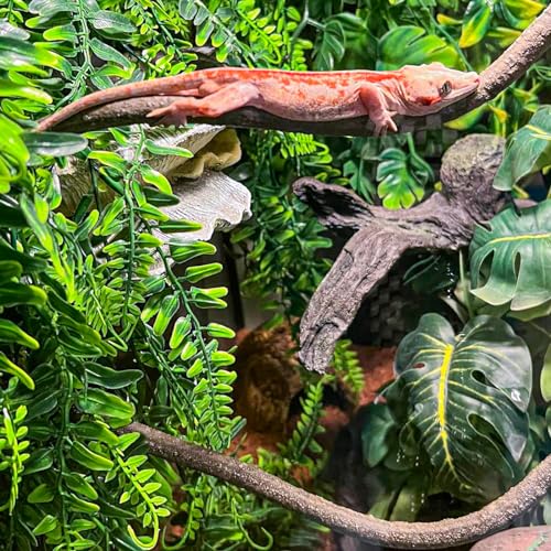 HERCOCCI 3 Pack Reptile Plants, Terrarium Hanging Plants Vines Artificial Leaves Habitat Decorations with Suction Cup for Bearded Dragon Hermit Crab Lizard Snake Geckos Chameleon - Image 5
