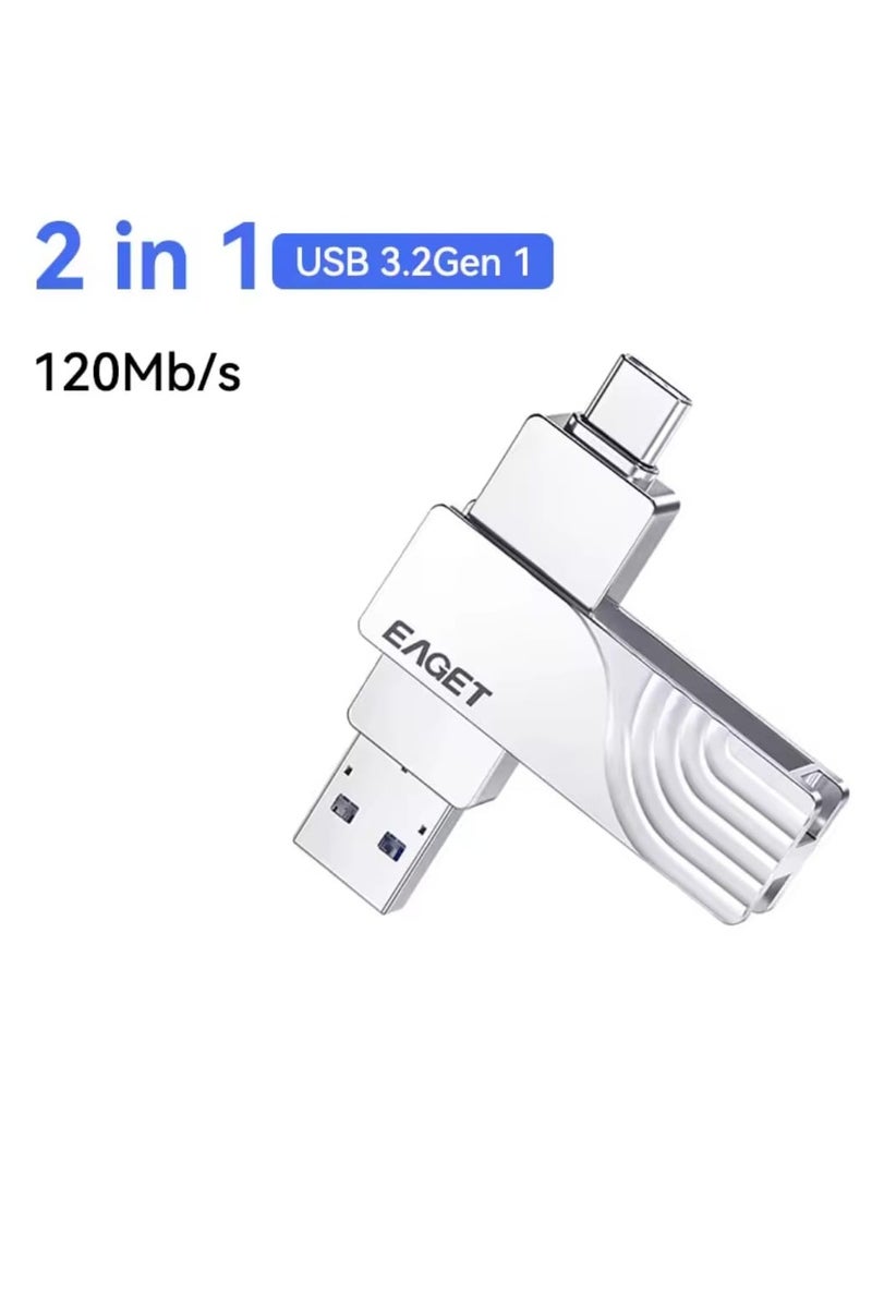 إيجيت محرك أقراص فلاش 2 في 1 بمنفذ USB 3.2  ذاكرة فلاش  64 جيجابايت قرص قلم - Image 2