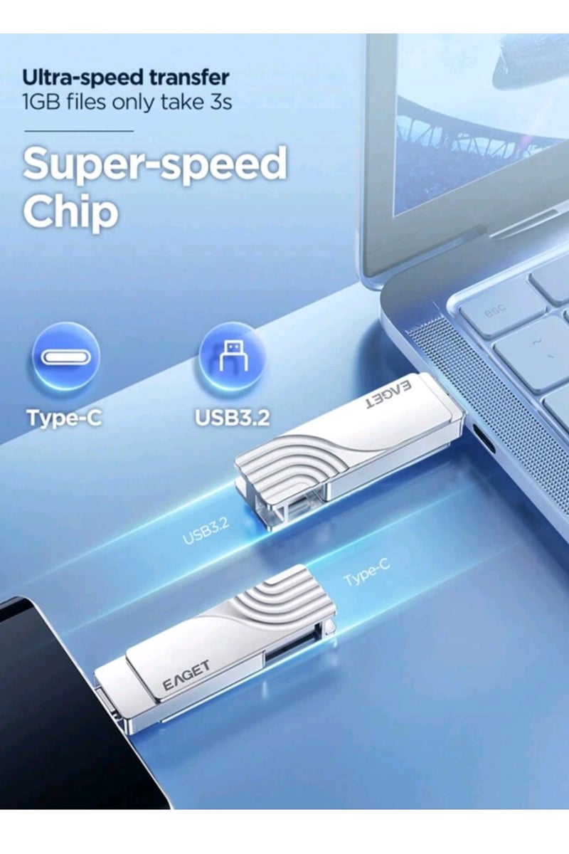 إيجيت محرك أقراص فلاش 2 في 1 بمنفذ USB 3.2  ذاكرة فلاش  64 جيجابايت قرص قلم - Image 3