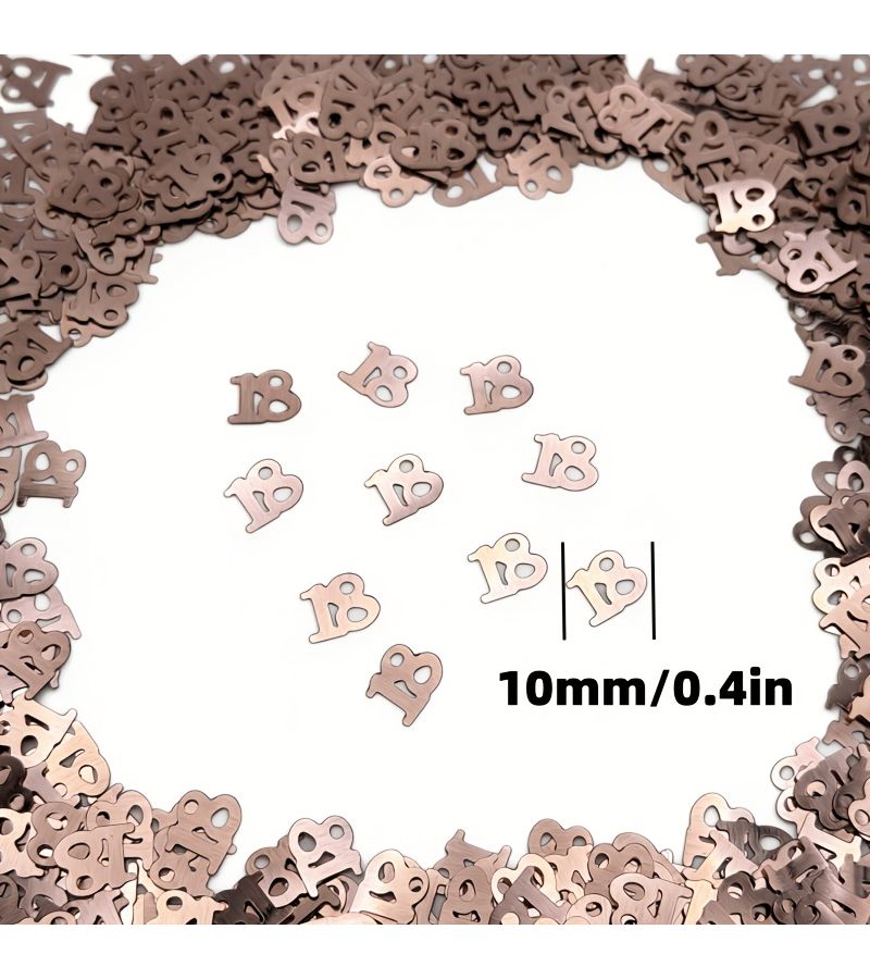 2000pcs Rose Gold Sequins Confetti Number 18 For Party Wedding Decoration - Image 3