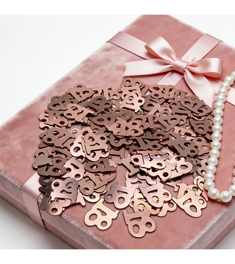 2000pcs Rose Gold Sequins Confetti Number 18 For Party Wedding Decoration - Image 5