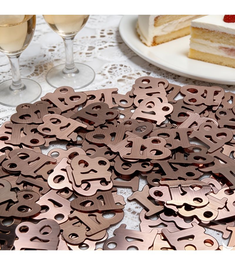 2000pcs Rose Gold Sequins Confetti Number 18 For Party Wedding Decoration - Image 4