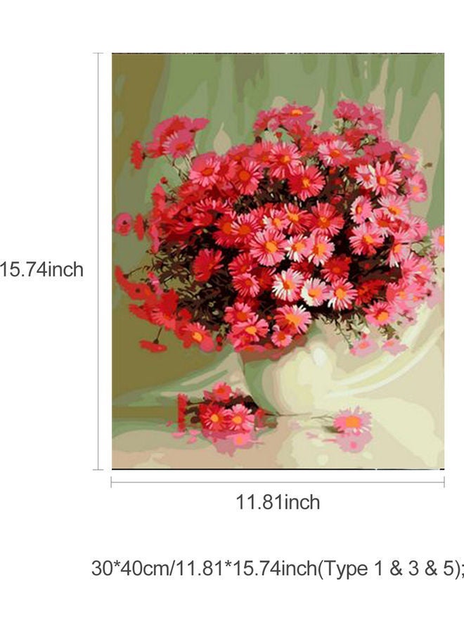 NIBEMINENT DIY Oil Flower Pattern Painting Set Multicolour 16x12inch - Image 2