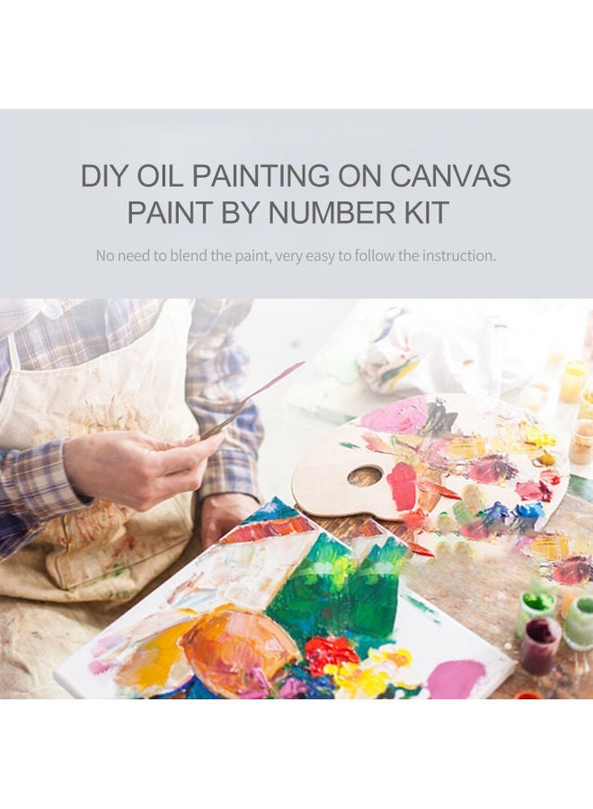 NIBEMINENT DIY Oil Flower Pattern Painting Set Multicolour 16x12inch - Image 4