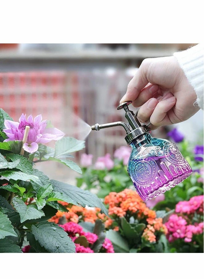 Generic Gardening Glass Sprayer, Vintage Spray Bottle with Top Pump, Fine Mist Garden Flower Sprayer Small Decorative Spritzer Watering Can Gift for Indoor Outdoor House Plant (200 ML, Gradient Color)