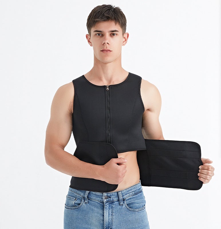 Slimming Shaper Vest Waist Trainer Summer ThinMen's clothing with waist black Men's clothing with waist black 