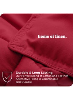 Home of linens Cotton - Plain - Heavy Comforter - 2.8Kgs - Down Alternative Filling - (For Matress 100cm/120cm) - Size (180cm x 240cm) - Burgundy  - Image 3