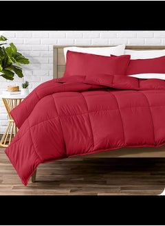 Home of linens Cotton - Plain - Heavy Comforter - 2.8Kgs - Down Alternative Filling - (For Matress 100cm/120cm) - Size (180cm x 240cm) - Burgundy  - Image 1