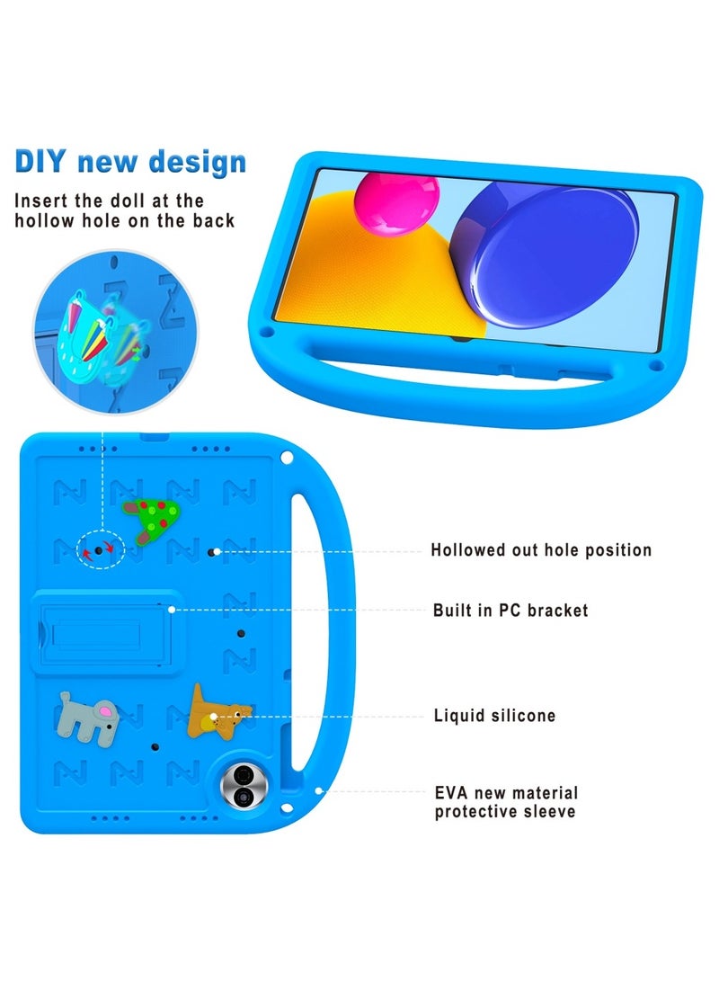 Kids Case For Honor Pad 10 12.1 Inch Released 2025, EVA Foam Lightweight Shockproof Duarable Tablet Cover with Handle Stand Case For Children Firendly (Blue) - Image 4