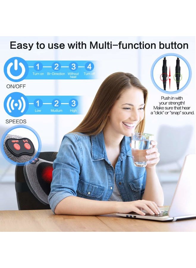 Papillon - Shiatsu Back and Neck Massager with Heat, Deep Tissue Kneading,Electric Massage Pillow for Back,Shoulders,Legs,Foot,Body Muscle Pain Relief,Use at Home,Car,Office - Image 1