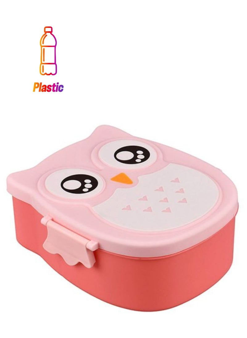 NIBEMINENT Owl Designed Food Container Lunch Box Pink/White/Black 16cm  - Image 1