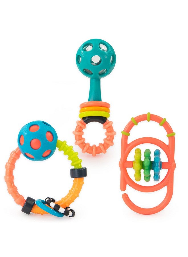Sassy My First Rattles Newborn Gift Set with 3 Soft and Flexible Rattles, Ages 0+ Months - Image 1