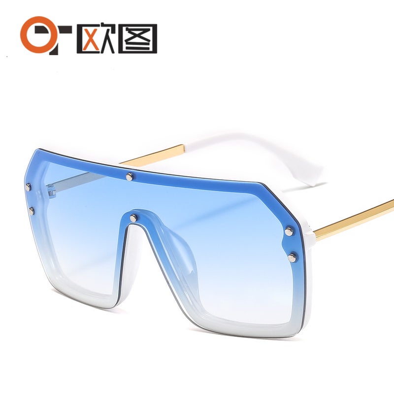 Generic New Trendy F-Letter Sunglasses Unisex Fashion C9 white frame Blue Film 