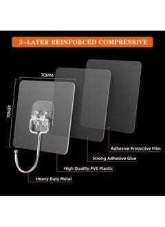 MITOYO 10 PCS Wall Hooks - Self Adhesive Hook - Without Nails Drill Free Strong Sticky Hook - Hanging Heavy Duty - for Home, Bathroom, Kitchen, Office  - Image 2