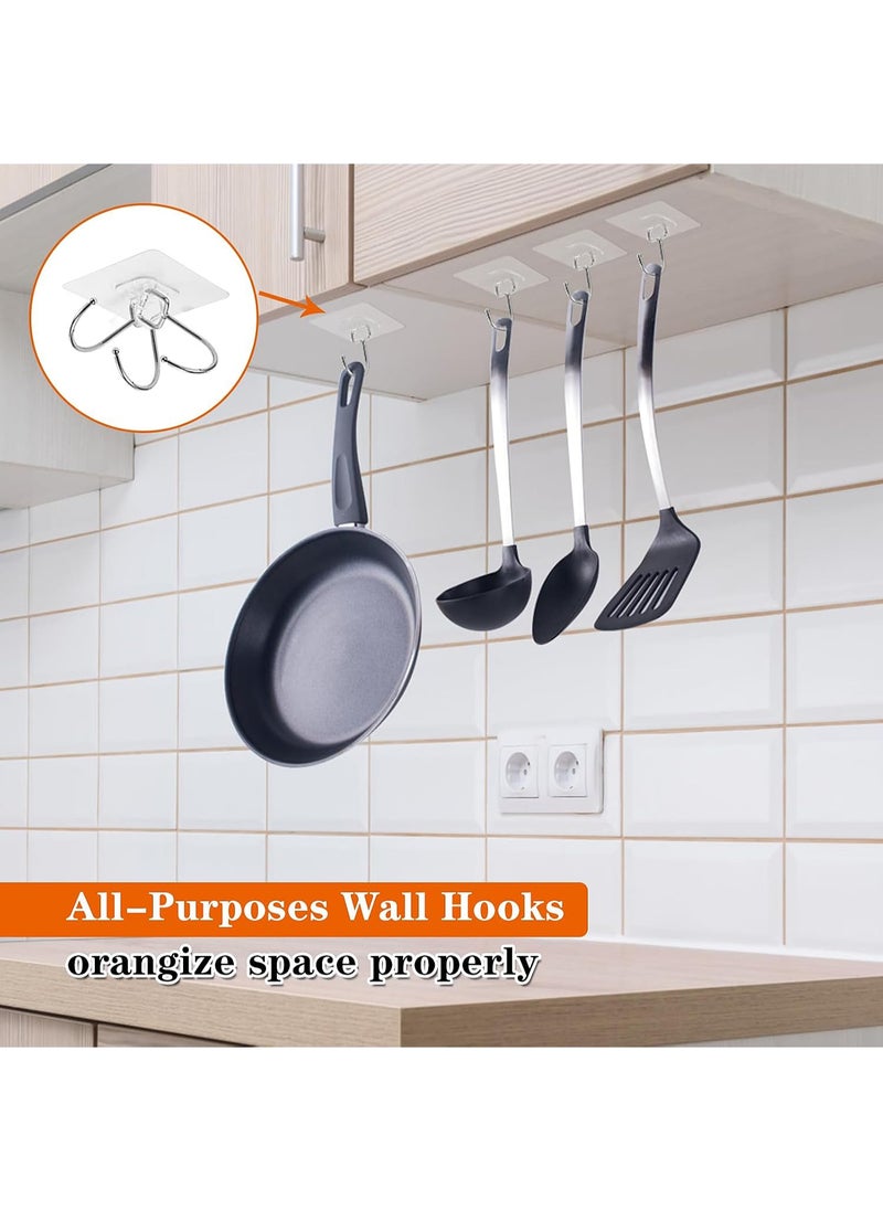 MITOYO - 10 PCS Wall Hooks - Self Adhesive Hook - Without Nails Drill Free Strong Sticky Hook - Hanging Heavy Duty - for Home, Bathroom, Kitchen, Office - Image 1