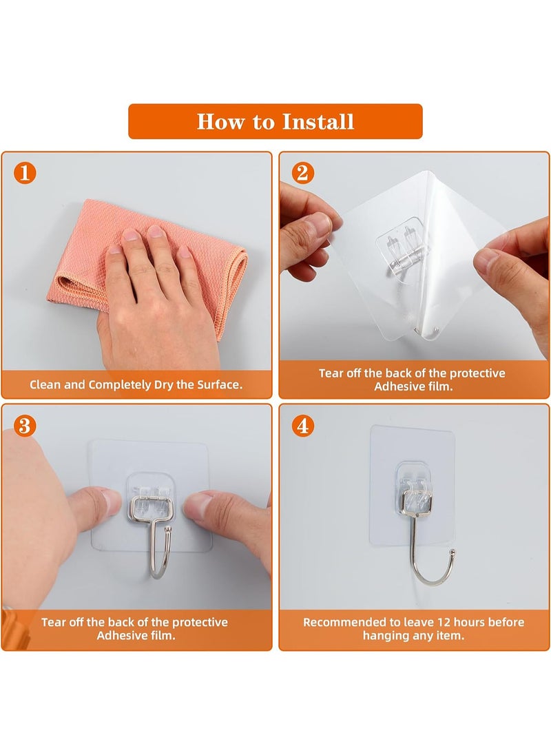 MITOYO - 10 PCS Wall Hooks - Self Adhesive Hook - Without Nails Drill Free Strong Sticky Hook - Hanging Heavy Duty - for Home, Bathroom, Kitchen, Office - Image 1
