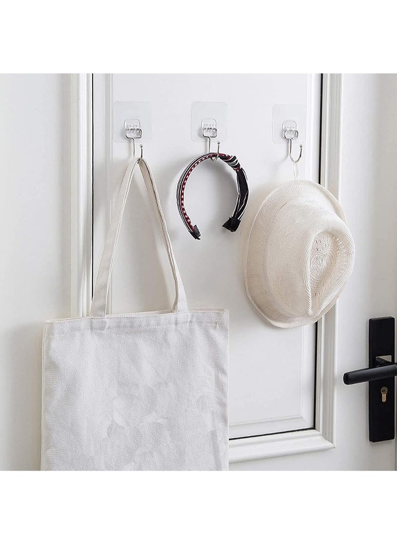 MITOYO - 10 PCS Wall Hooks - Self Adhesive Hook - Without Nails Drill Free Strong Sticky Hook - Hanging Heavy Duty - for Home, Bathroom, Kitchen, Office - Image 1