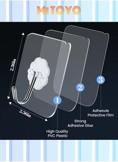 خطاف حائط شفاف مكون من 30 قطعة - خطاف لاصق ذاتي شديد التحمل - خطاف لاصق قوي 33 رطل (كحد أقصى) - خطاف بدون أظافر للمطبخ والحمام والمكتب والخارج - الأدوات المنزلية الشائعة - pzsku/Z68356DFF96C5FDDD34B9Z/45/_/1719470844/ec848316-3865-4725-b244-c3064292dfb6