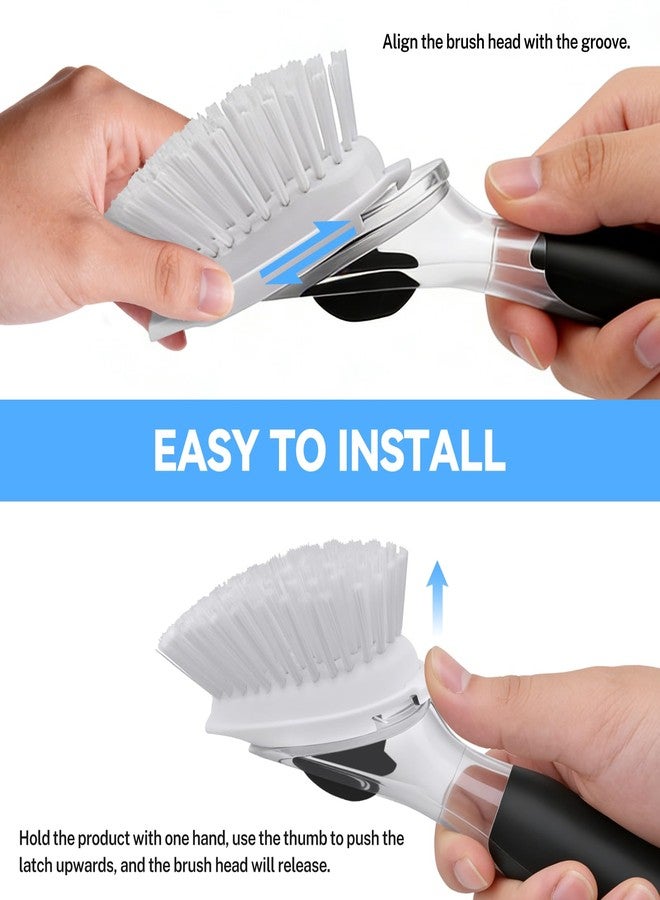 ELFIN Dish Brush Refills 4 Pack, White Replacement BrushHeads Compatible with OXO Dish Brush & OXO DishScrubber - Image 4