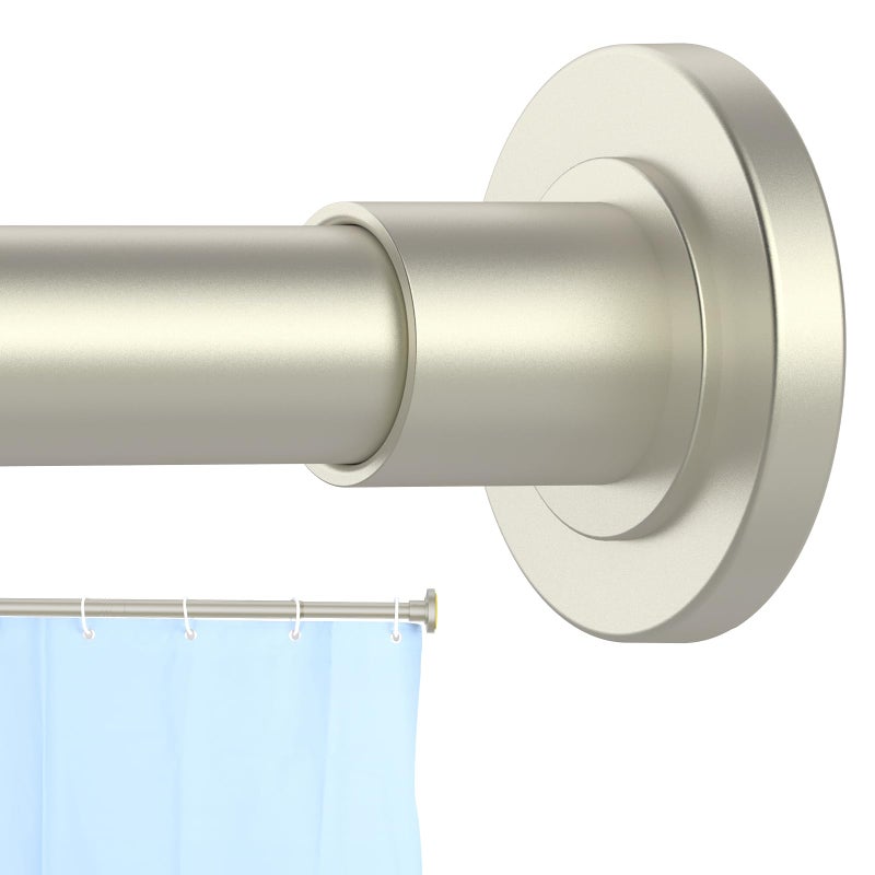 CorkLatta Brushed Nickel Shower Curtain Rod 31 to 80 Inch1 Inch Diameter Adjustable Spring Tension Stainless Steel Telescoping RodEasy InstallNo Rust