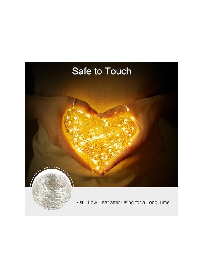 The Bros 12M/39ft Fairy Lights 2 Pack,120LED Battery Operated String Warm White Sliver Wire Fairy Lights for Kids Bedroom Indoor, Birthday, Wedding, Party, Tree, Wall Decoration  - Image 5