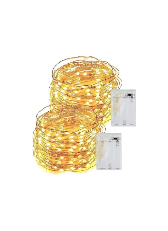 The Bros 12M/39ft Fairy Lights 2 Pack,120LED Battery Operated String Warm White Sliver Wire Fairy Lights for Kids Bedroom Indoor, Birthday, Wedding, Party, Tree, Wall Decoration  - Image 2