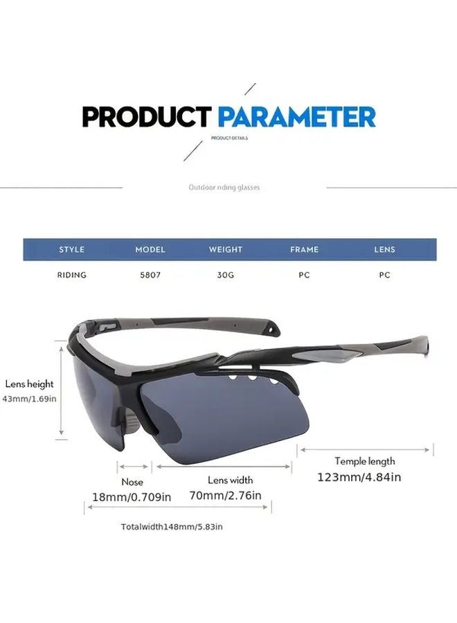 Unisex Black Gray Frame Gray Lens Non Prescription Athletic Eyewear Lightweight Durable - Image 3