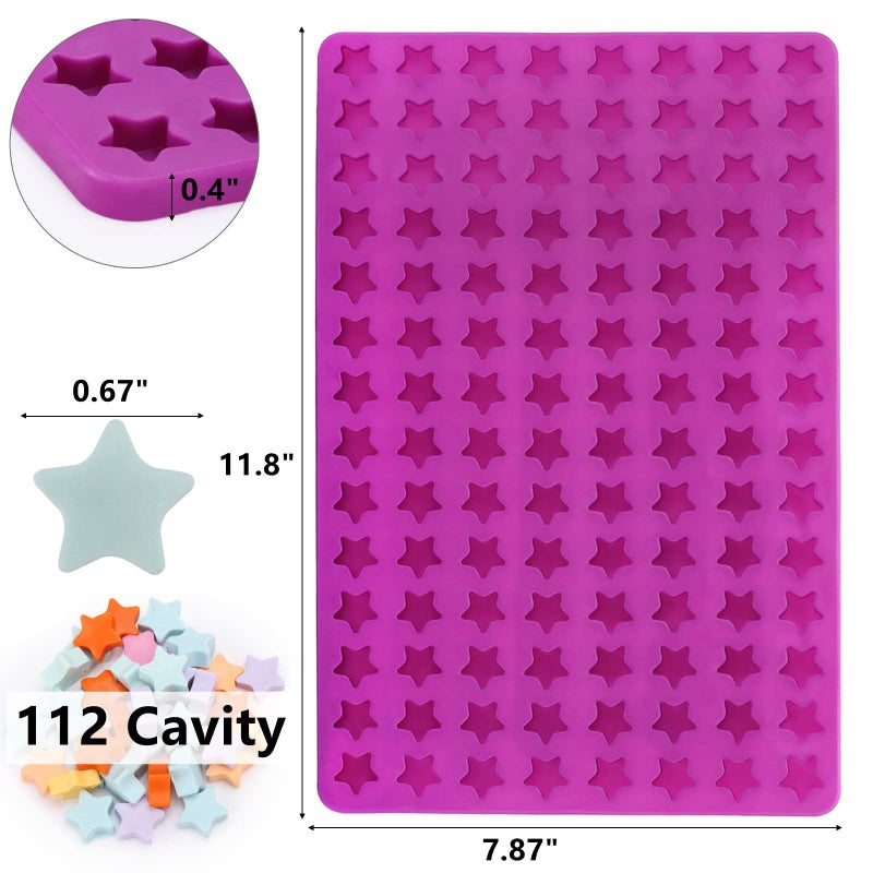 BTYMS 112 Cavity Mini Star Silicone Molds Fun Shaped Chocolate Molds for Homemade Dog Training Treats, Gummies, Candy, Chocolate Chips,Biscuits - Image 2
