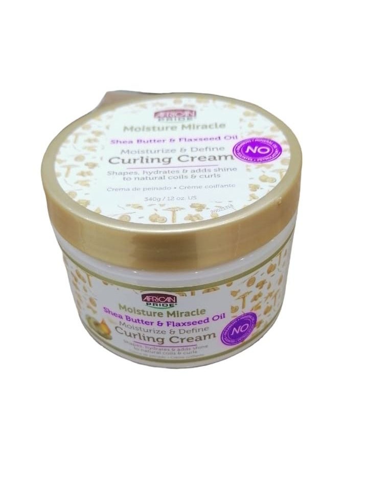 African Pride African Pride Moisture Miracle Shea Butter & Flaxseed Oil Hair Curling Cream Shapes, Hydrates & Adds  - Image 2