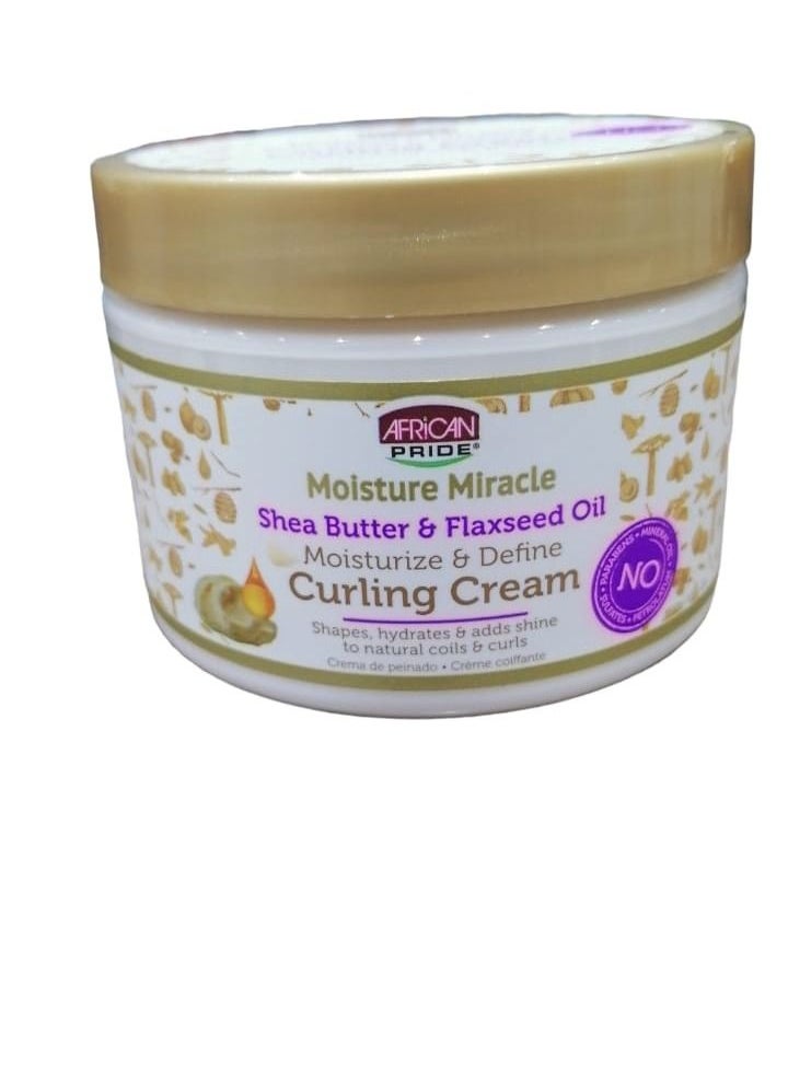 African Pride African Pride Moisture Miracle Shea Butter & Flaxseed Oil Hair Curling Cream Shapes, Hydrates & Adds  - Image 3