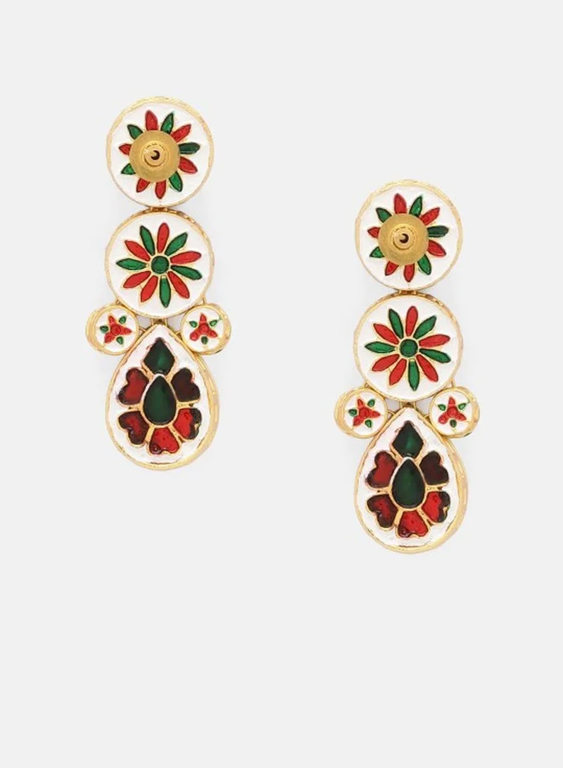 Priyaasi Kundan-Studded Contemporary Drop Earrings