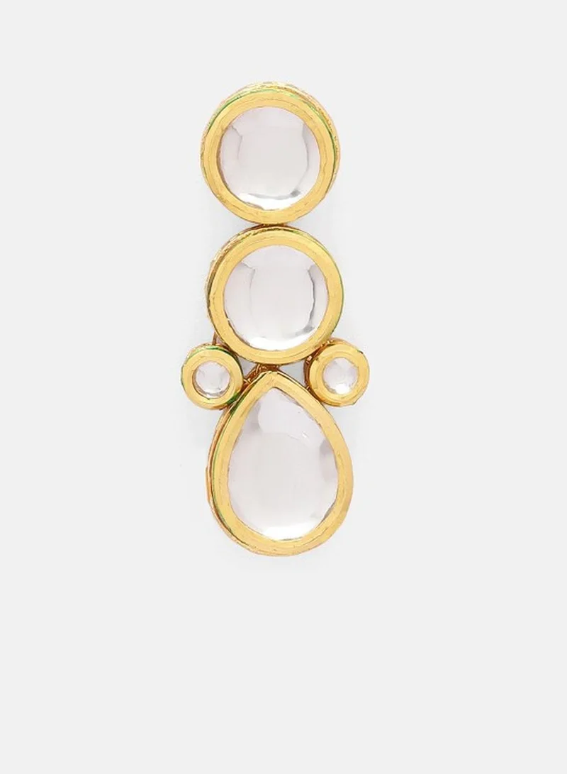 Priyaasi Kundan-Studded Contemporary Drop Earrings