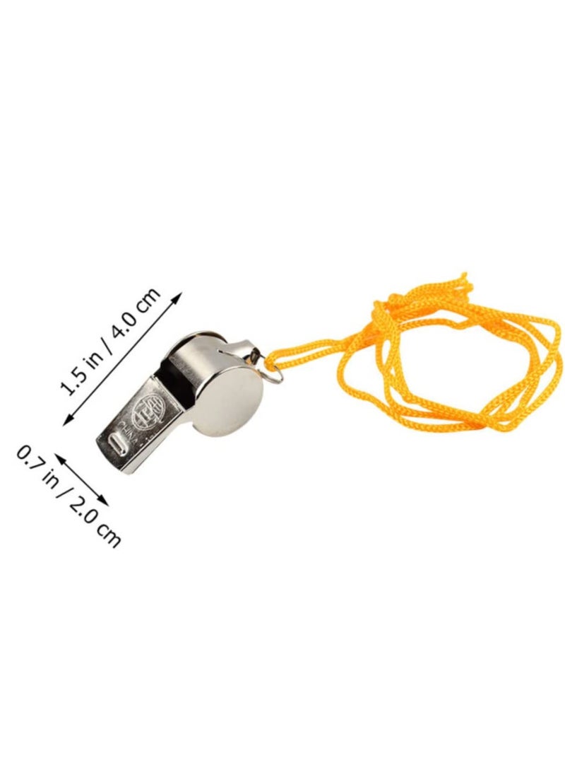 Cuken 24-Piece Stainless Steel Whistle Pendant Lifeguards Sports Whistle with Lanyard for Loud and Crisp Sound Suitable for Various School Sports Competitions Coaches Referees  - Image 2