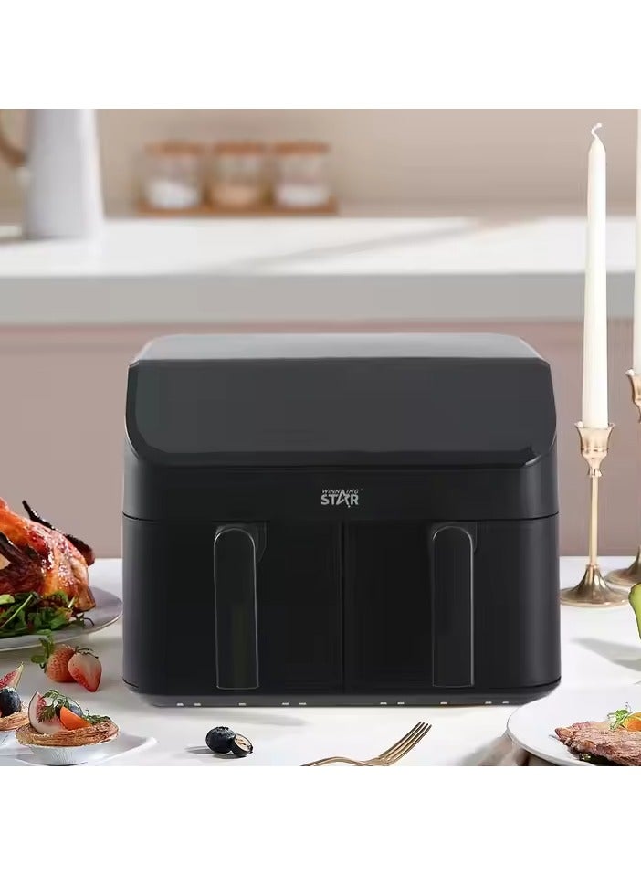 Winning Star Winning Star Dual Zone 2-Basket Air Circulation Fryer with Large 4.5L + 4.5L Capacity, Independent Touch Control Systems, Healthy Cooking with Dual Temperature Control, Energy Efficient, Easy to Use  - Image 3