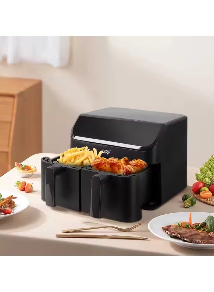 Winning Star Winning Star Dual Zone 2-Basket Air Circulation Fryer with Large 4.5L + 4.5L Capacity, Independent Touch Control Systems, Healthy Cooking with Dual Temperature Control, Energy Efficient, Easy to Use  - Image 2