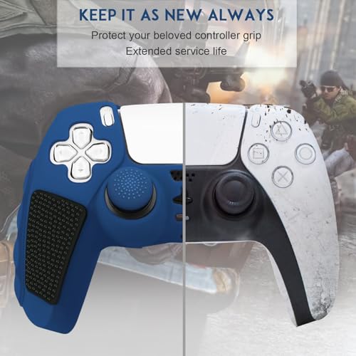SIKEMAY Anti-Slip PS5 Controller Skin, Soft Thicken Non-Slip Studded Silicone Gel Grip Protective Cover Case for PlayStation 5 Controller Grip, 2 Pack with 8 x Thumb Grip Caps - Image 4