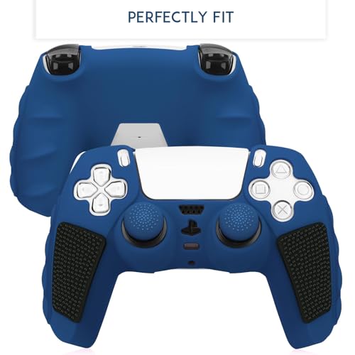 SIKEMAY Anti-Slip PS5 Controller Skin, Soft Thicken Non-Slip Studded Silicone Gel Grip Protective Cover Case for PlayStation 5 Controller Grip, 2 Pack with 8 x Thumb Grip Caps - Image 2