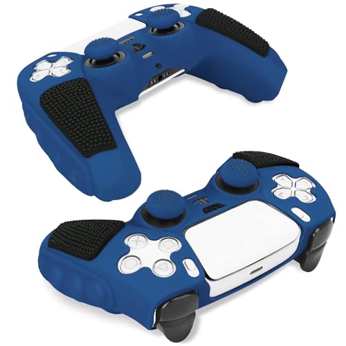 SIKEMAY Anti-Slip PS5 Controller Skin, Soft Thicken Non-Slip Studded Silicone Gel Grip Protective Cover Case for PlayStation 5 Controller Grip, 2 Pack with 8 x Thumb Grip Caps - Image 3