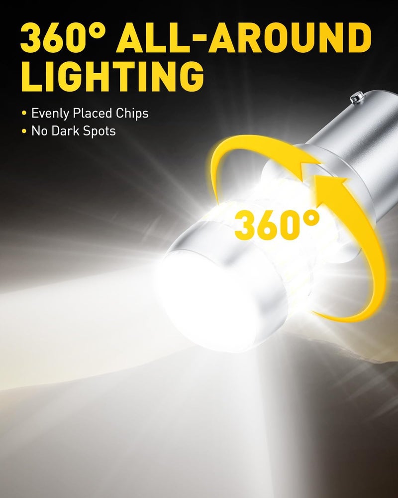 أوكسيتو مصباح أوكسيتو 1156 LED أبيض فائق السطوع 7506 1141 1003 BA15S P21W بديل ضوء LED مع عاكس للإضاءة الخلفية والرجوع والفرامل وضوء النهار وإشارات الانعطاف والوقوف، عبوة من 2 - Image 3