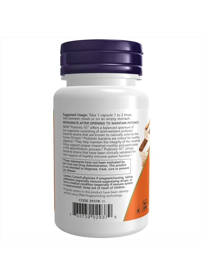 now المكملات الغذائية، بروبيوتيك-10™، 25 مليار، مع 10 سلالات بروبيوتيك، خالية من منتجات الألبان والصويا والغلوتين، تم التحقق من السلالة، 30 كبسولة نباتية - Image 3