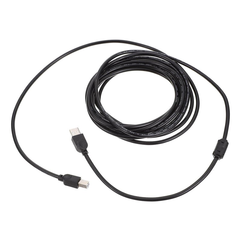 DECHOUS USB Printer Cable 2.0 with Copper Core 5 Meters Black Universal Household and Office Printing Machine USB Cord for Fax and Printer Connection - Image 1