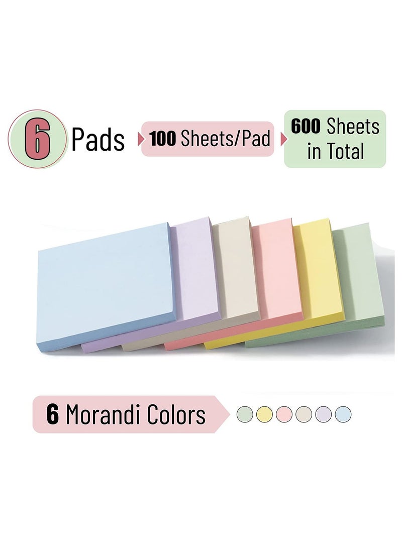 فوميمو ورق ملاحظات لاصق، 6 قطع، 3 بوصة × 3 بوصة، إجمالي 600 ورقة، ملاحظات لاصقة بألوان موراندي، لوازم مكتبية أساسية، ملاحظات منشورة، مناسبة للمكتب والمدرسة وما إلى ذلك - Image 5
